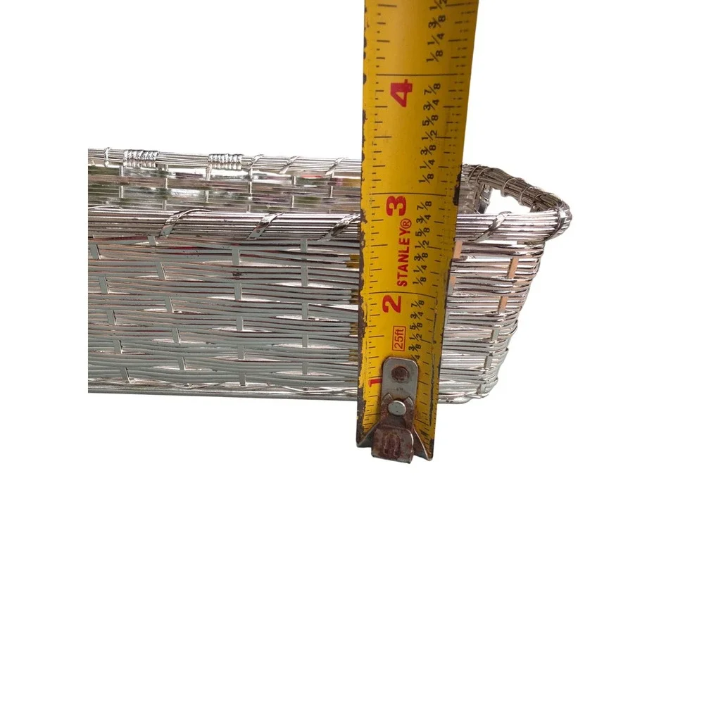 White Barn Candle Co Storage Basket Unisex OS Silver Woven Metal